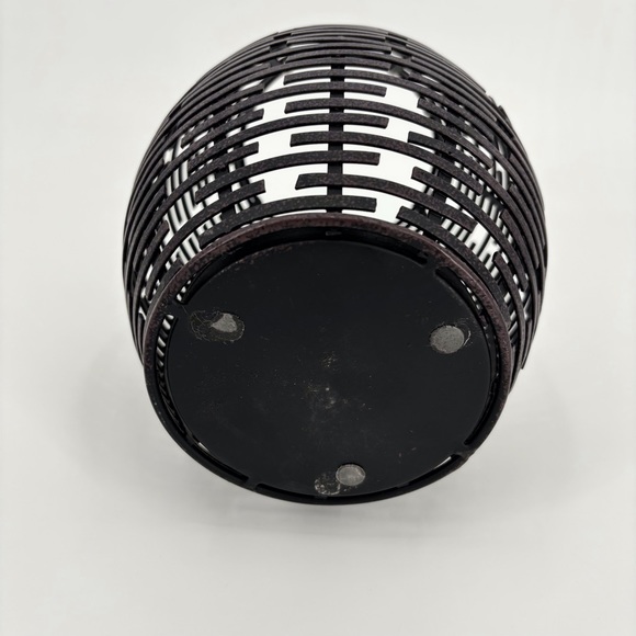 Bronze Metal Wicker Look Barrel Shaped Decor Pieces, Set of Two - Picture 13 of 16